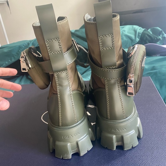 Prada Monolith Boots in Military Green, Men’s, US 10 - Picture 5 of 8